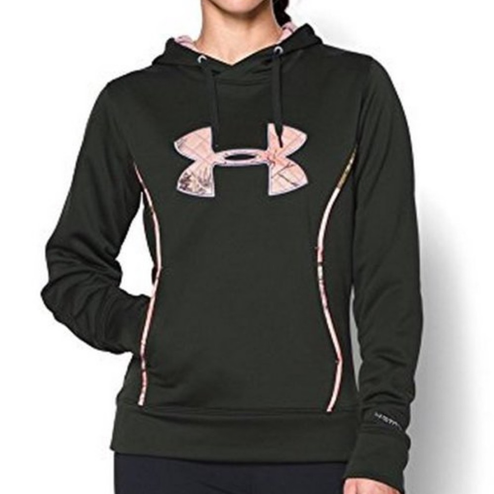 Under Armour Sweatshirt Hoodie Pink Green Women's UA Storm Caliber X-Small
